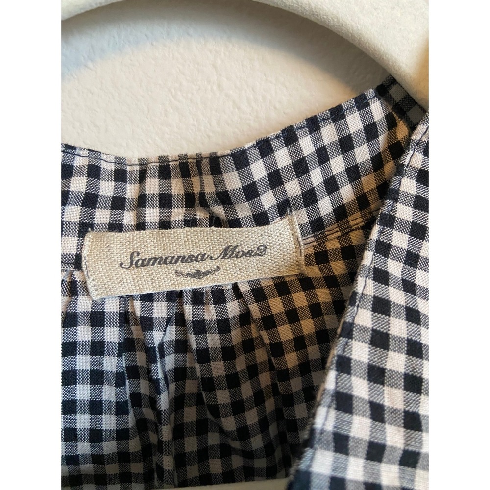 Samansa Mos2 Gingham Check Button Front Tiered Mi… - image 3